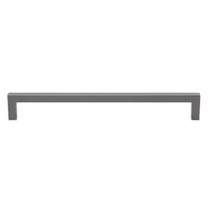8-13/16 in. (224mm.) Center-to Center Graphite Solid Square Slim Cabinet Drawer Bar Pulls (10-Pack )