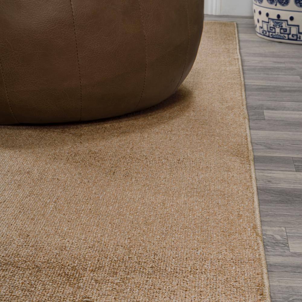 Brown Synthetic 4' x 6' Washable Reversible Area Rug