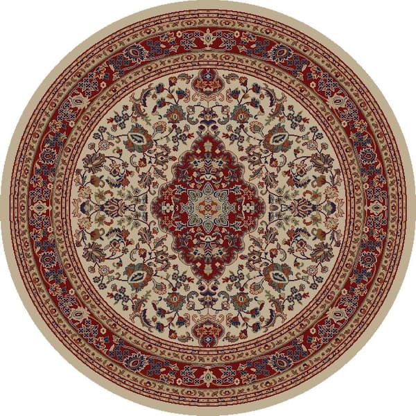 Concord Global Trading Jewel Heriz Ivory 5 ft. Round Area Rug