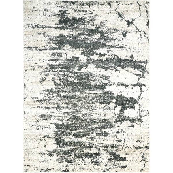 Nourison Maxell Ivory/Grey 5 ft. x 7 ft. Abstract Modern Area Rug