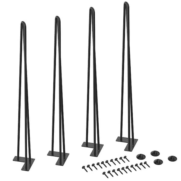 Hairpin Leg Protector Feet - Set Of 4 Black PVC Caps For 3/8" And 1/2" Metal Furniture Legs