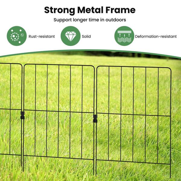 Costway 13 in. Metal Decorative Garden Fence Rustproof