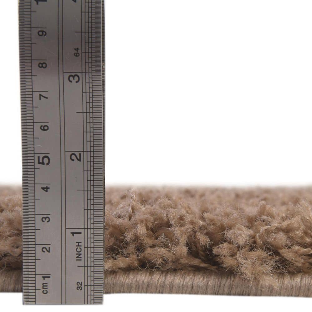 Luxurious 8' x 10' Blue Solid Shag Synthetic Area Rug
