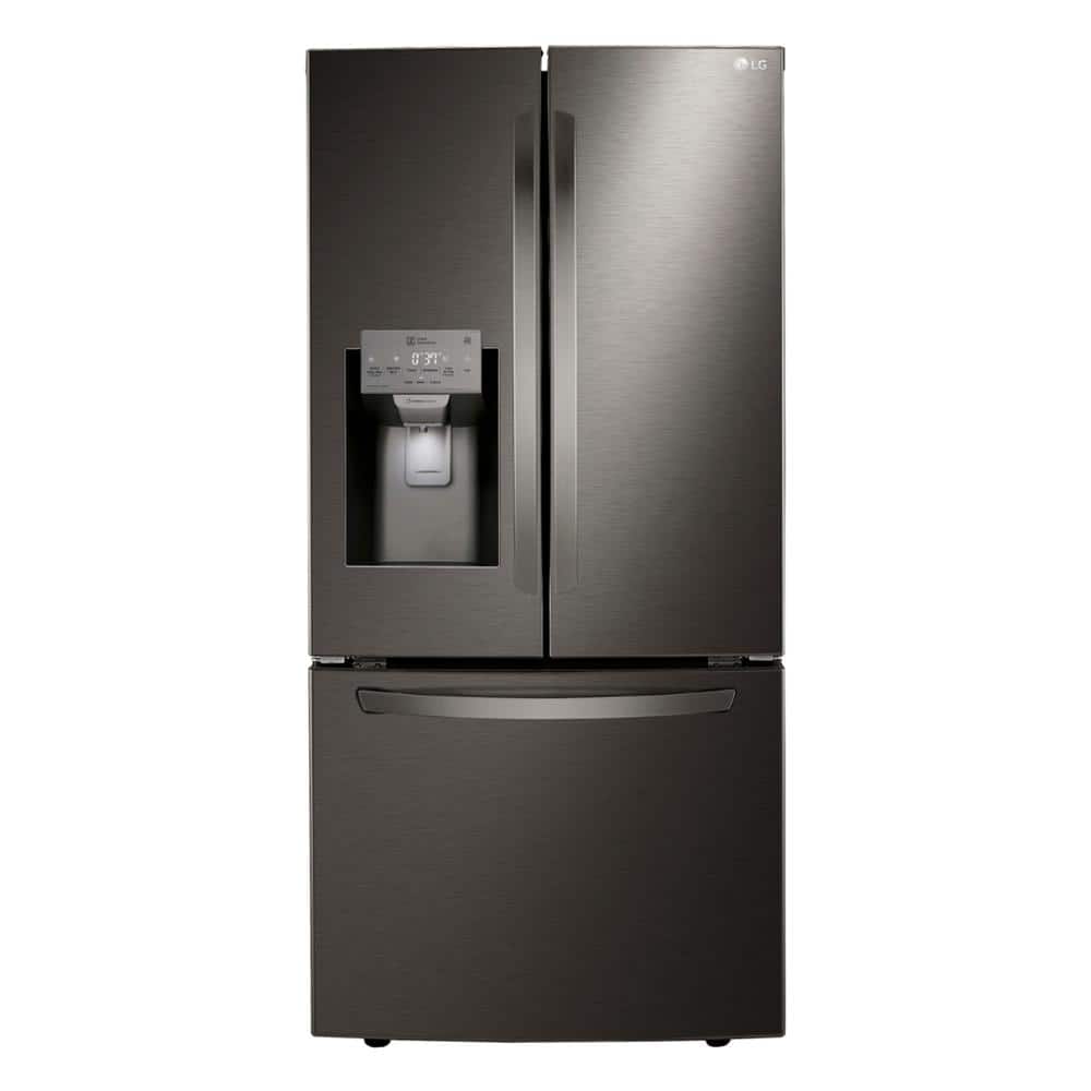 LG 25 cu. ft. French Door Refrigerator w/ Ice and Water Dispenser and SmartDiagnosis in PrintProof Black Stainless Steel
