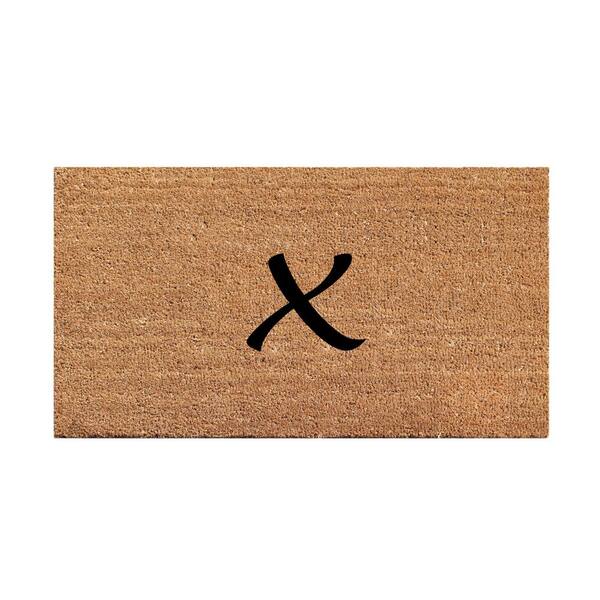 First Impressions A1HC First Impression Plain 18 in. x 30 in. Coir Monogrammed X Door Mat