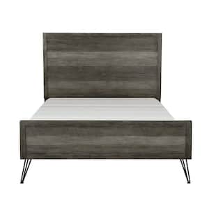 Ella Martin 3-Tone Gray Finish Wood Frame Queen Panel Bed