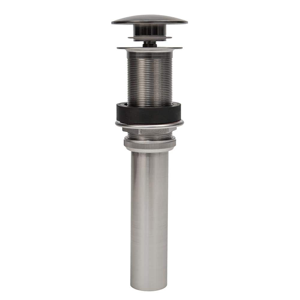 Brushed Nickel Non-Overflow Pop-Up Bathroom Sink Drain