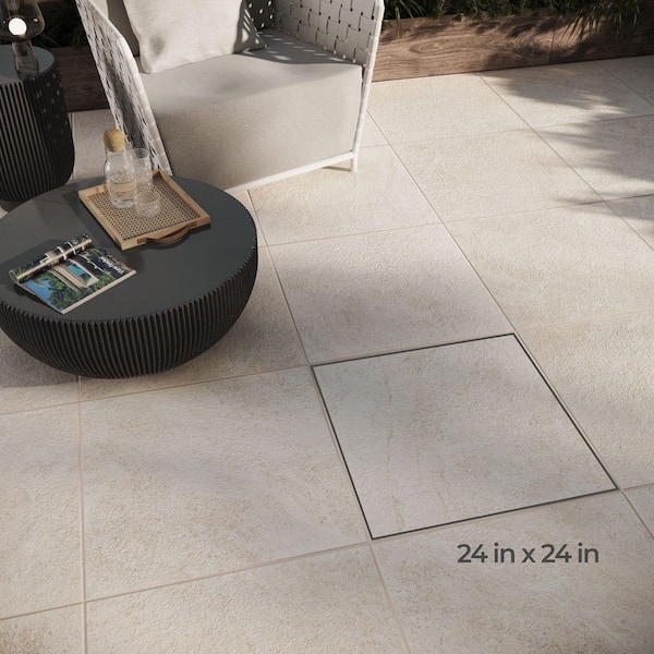 Corso Italia Alpe White 24 in. x 24 in. x 0.75 in. Stone Look