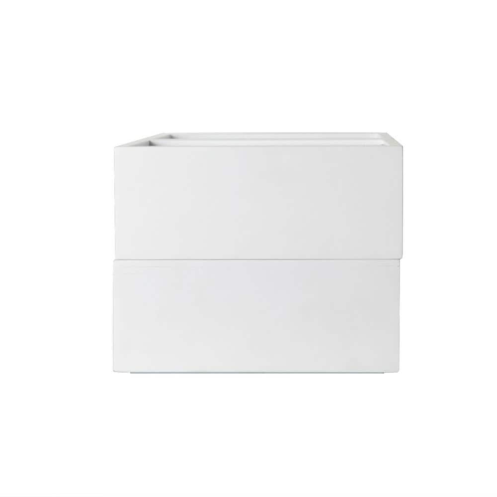 White Stackable Wooden Storage Boxes with Pullout Drawers, Set of 3