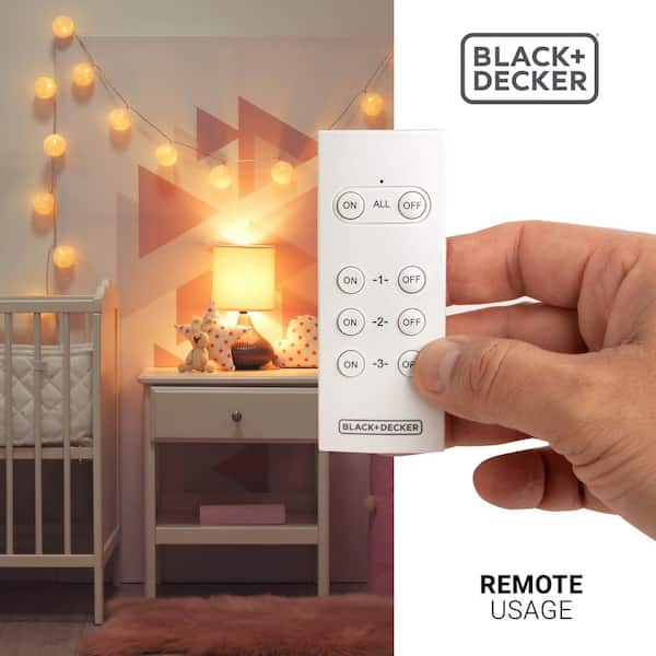 BLACK + DECKER 3-Pack Grounded Indoor Wireless Remote Outlets on