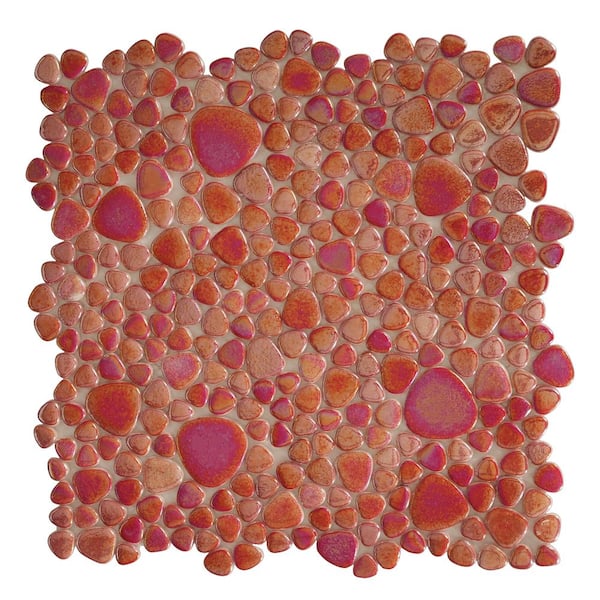 6 in. x 6 in. Burning Glass Tile Love Red Glossy Glass Wall, Floor, Backsplash and Pools Tile 0.25 sq. ft. Sample