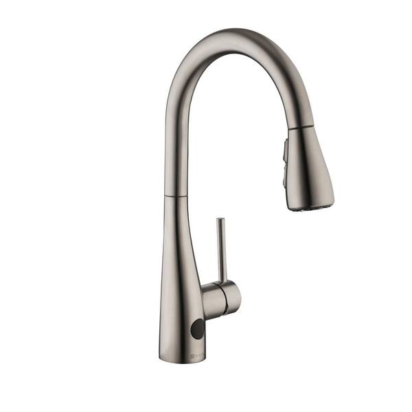 Glacier Bay - Nottely Touchless Single Handle Pull-Down Sprayer Kitchen Faucet in Stainless Steel