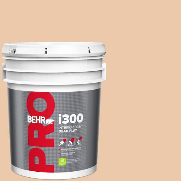 BEHR PRO 5 gal. #S250-2 Almond Biscuit Dead Flat Interior Paint