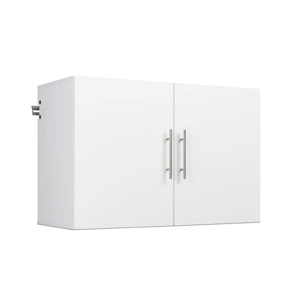 Prepac HangUps Collection Wood 2-Shelf Wall Mounted Garage Cabinet in White (36 in W x 24 in H x 16 in D)