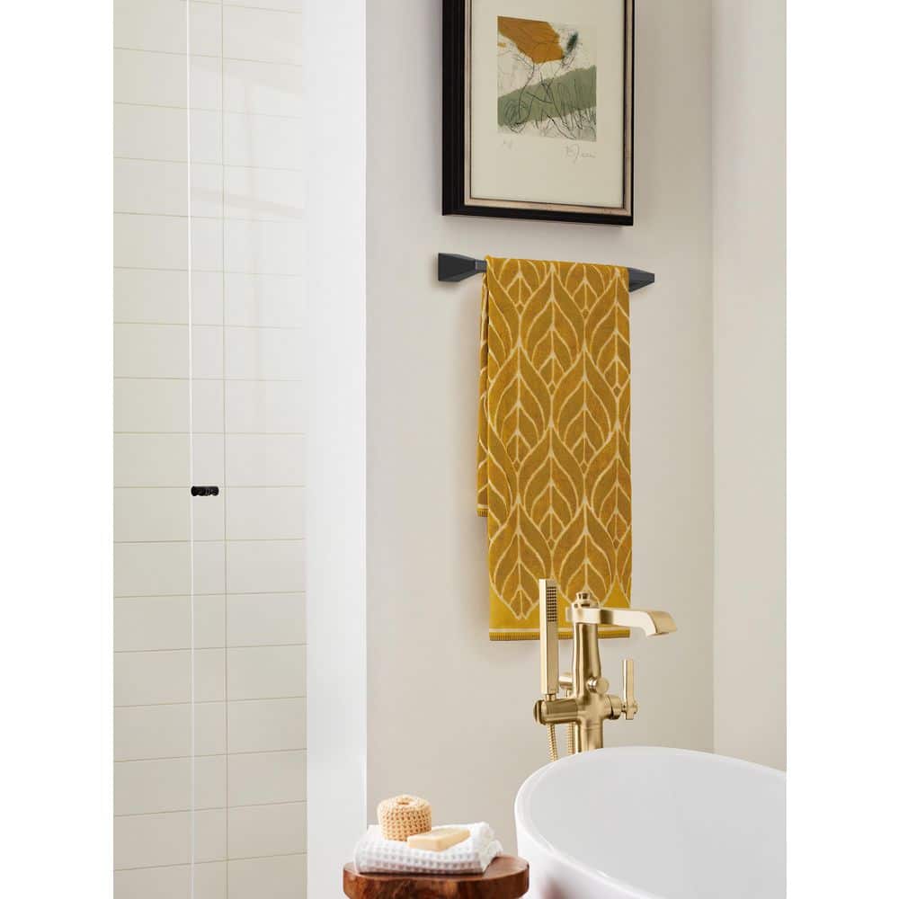 Matte Black 18-Inch Wall Mounted Towel Bar