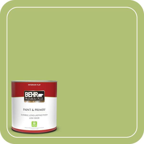 BEHR PREMIUM PLUS 1 qt. Home Decorators Collection #HDC-SM14-5 Lavish Lime Flat Low Odor Interior Paint & Primer