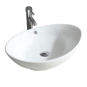 7.5 in. Sink Basin in White Ceramic