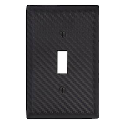 Branston 1 Gang Toggle Steel Wall Plate - Black