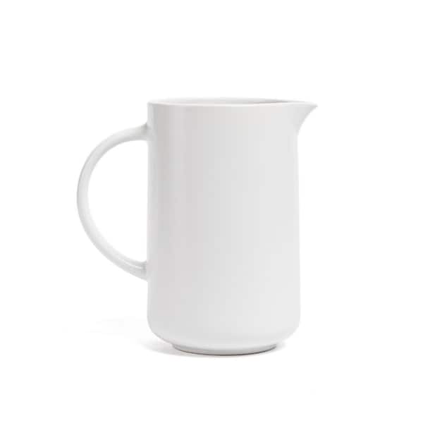 Coupe 42 fl. oz. Semi-Matte White Hand-Finished Stoneware Pitcher