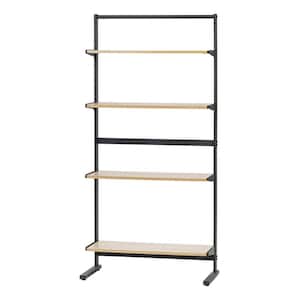 67.72 in. Brown 4-shelf Baker's Rack with Storage Adjustable Shelves, Coffee Station, Small Closet Organizer