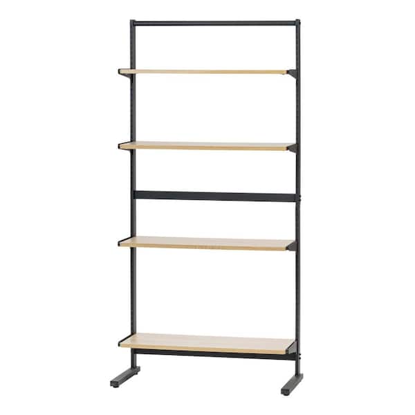 IRIS 67.72 in. Brown 4-shelf Baker's Rack with Storage Adjustable Shelves, Coffee Station, Small Closet Organizer