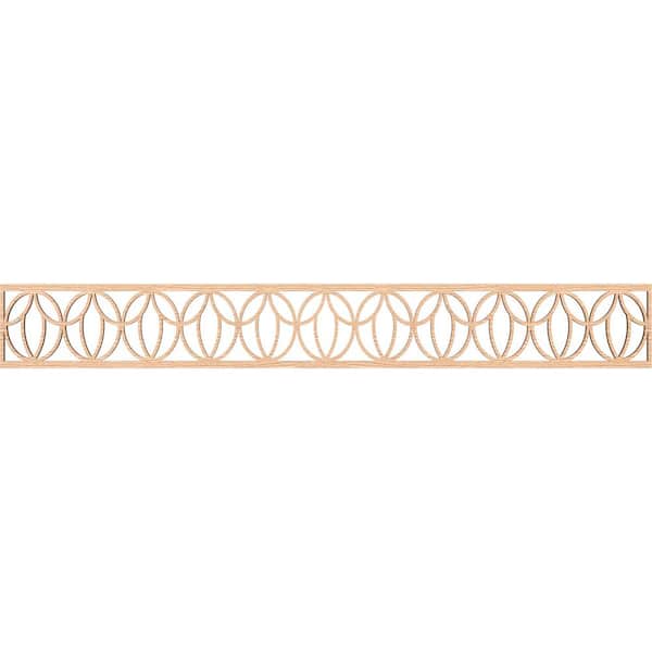 Ekena Millwork Shoshoni Fretwork 0.25 in. D x 46.5 in. W x 6 in. L Red Oak Wood Panel Moulding