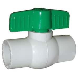1-1/2 in. x 1-1/2 in. PVC Straight Ball Valve with Solvent Ends