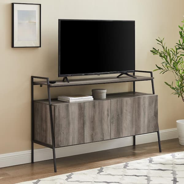 Walker Edison Furniture Company 52 in. Gray Wash Composite TV Stand 56 ...