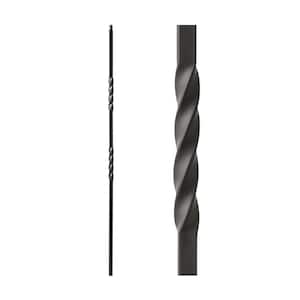 Satin Black 34.1.2-T Mega Double Twist Hollow Iron Baluster for Staircase Remodel
