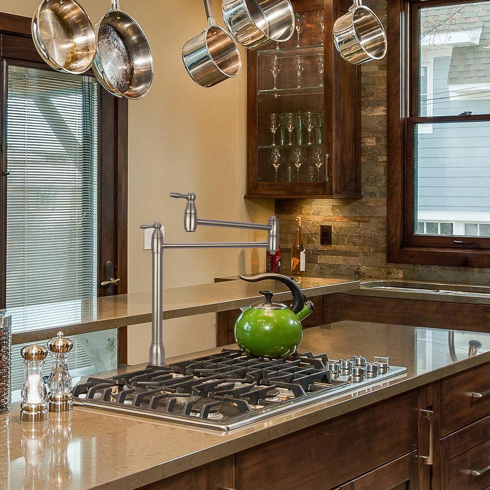Brushed Nickel Gooseneck High Arc Kitchen Faucet