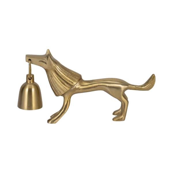 Liv & Skye 9 in. x 5 in. Gold Metal Novelty Lion Candle Snuffer