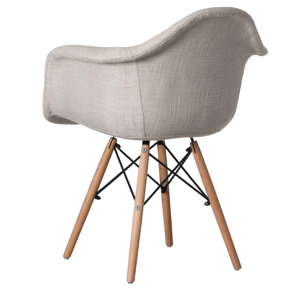 White Wood Mid-Century Modern Side Chair