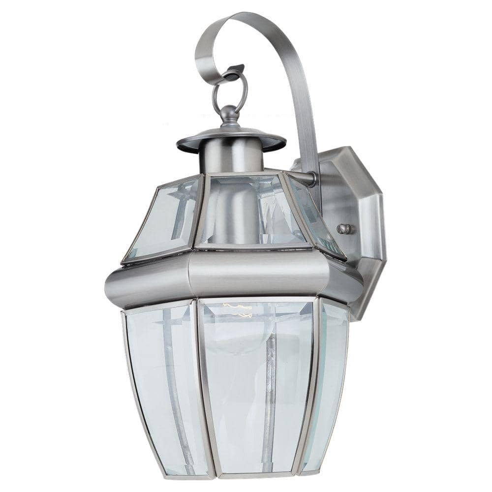 Lancaster 1-Light Traditional Antique Brushed Nickel Outdoor Wall Lantern Sconce price history on PriceWatchPro