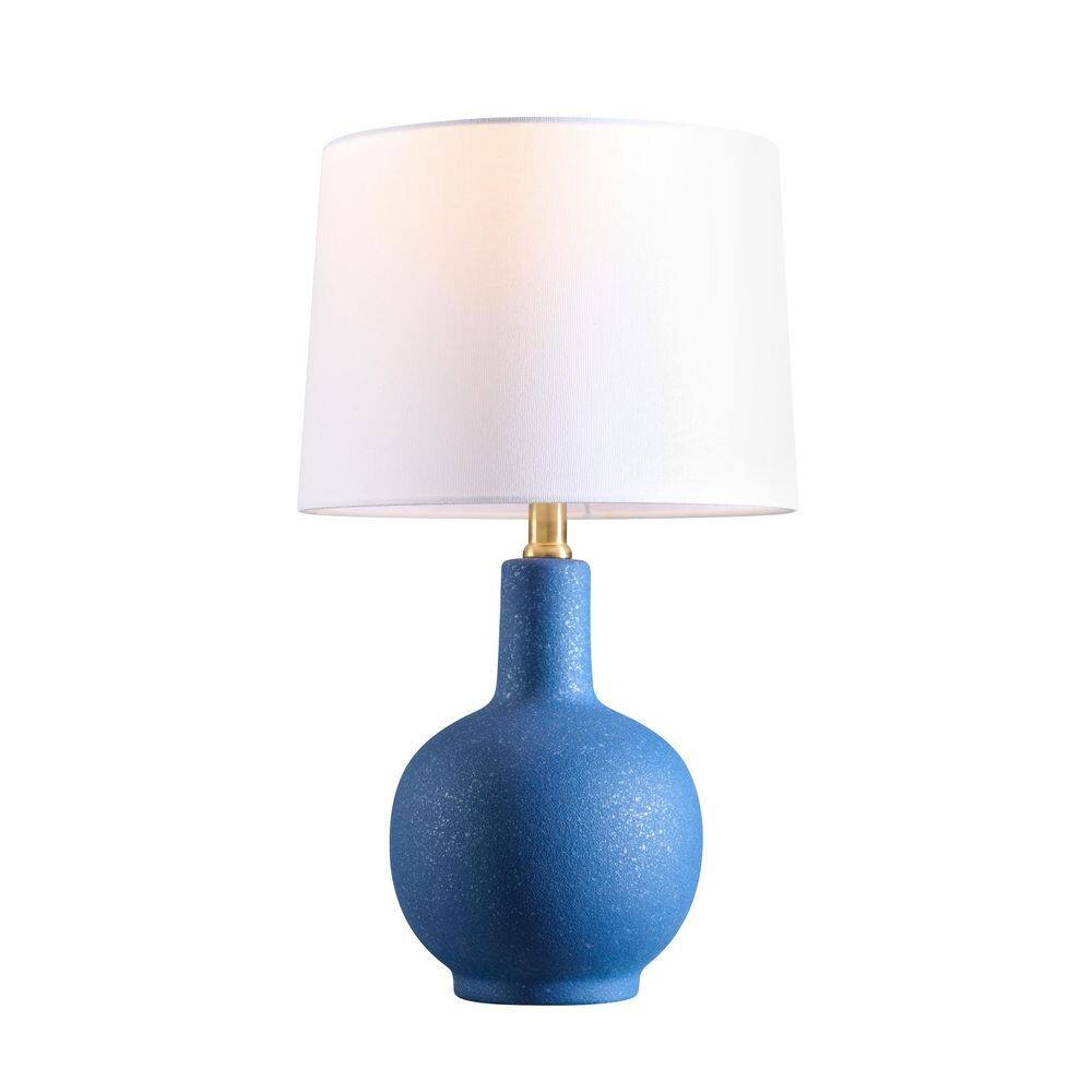 18.5 in. Navy Coastal Ceramic Table Lamp with White Fabric Shade for Living Room price history on PriceWatchPro