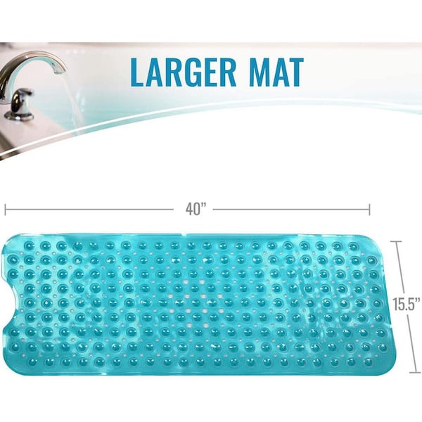 HealthSmart Clear Bath Mat, 15.5 in x 40 in, with 200 suction cups