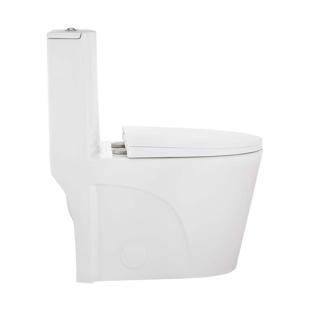 White Elongated Dual Flush High Efficiency Toilet