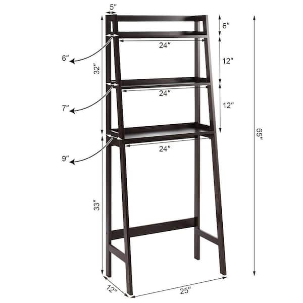 25 in. W 3-Shelf Over-The-Toilet Freestanding Storage Organizer