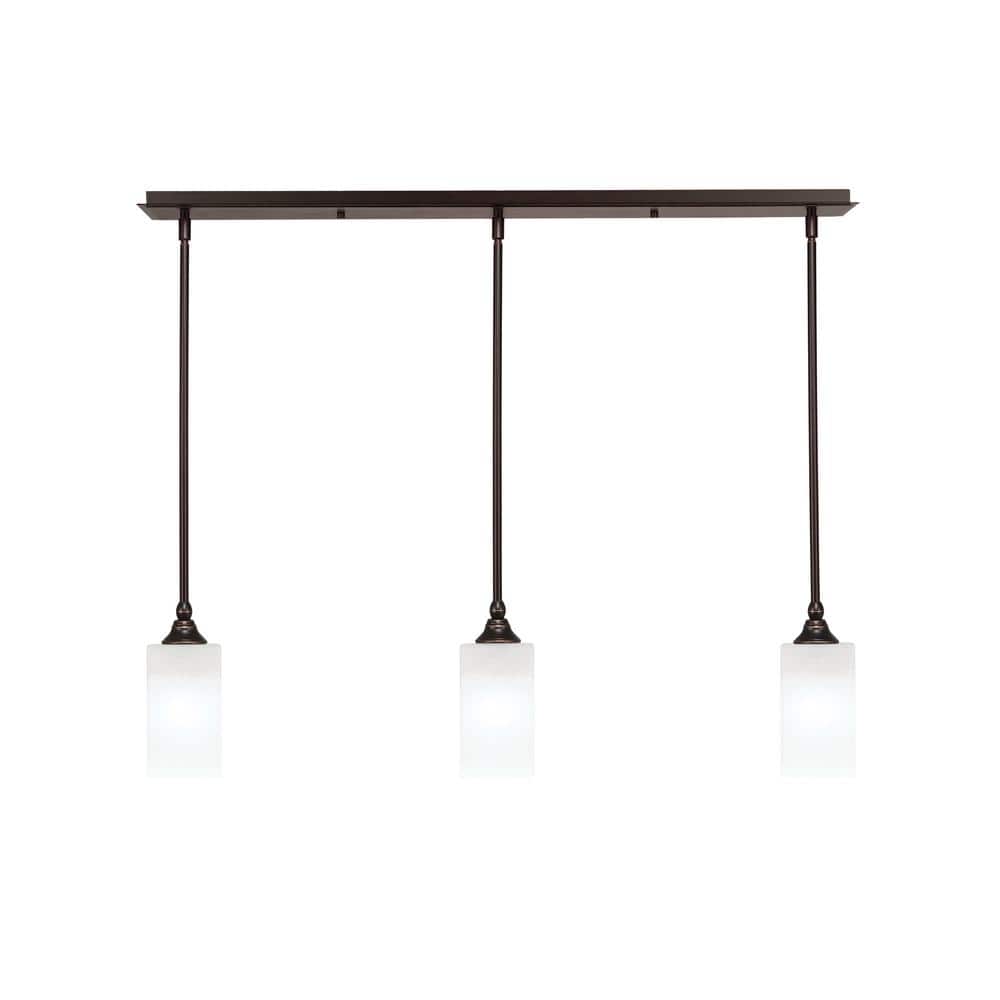 Livingston 100-Watt 3-Light Dark Granite Shaded Pendant Light with 3.5 in. 