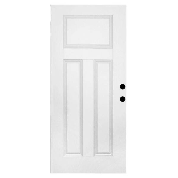 Steves & Sons 36 in. x 79 in. Premium 3-Panel Primed White Steel Front Door Slab