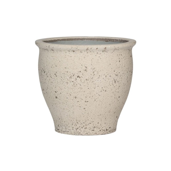 16 in W Poseidon S Fiberstone Mediterranean Planter Indoor/Outdoor, Chalk White