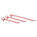 Straight Peg Hooks Variety Pack in Red (12-Pack)