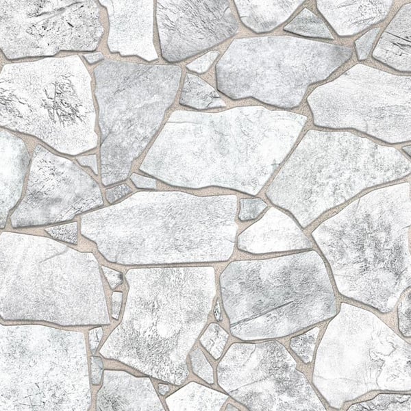 Dundee Deco 3D Falkirk Renfrew 39 in. x 25 in. White Grey Faux