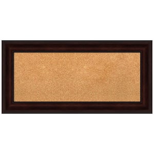 Coffee Bean Brown 35.12 in. x 17.12 in. Framed Corkboard Memo Board