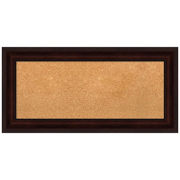 Amanti Art Coffee Bean Brown 35.12 in. x 17.12 in. Framed Corkboard Memo Board