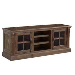 60 in. Brown Wire Brushed Finish Tv Stand