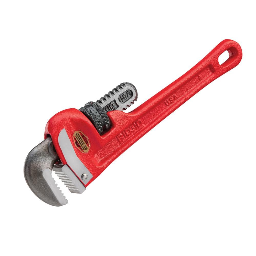 RIDGID 8 in. Straight Pipe Wrench for HeavyDuty Plumbing, Sturdy