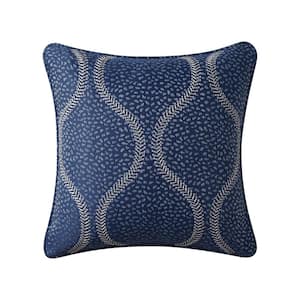 Blarney Navy Polyester 18 in. x 18 in. Decorative Pillow