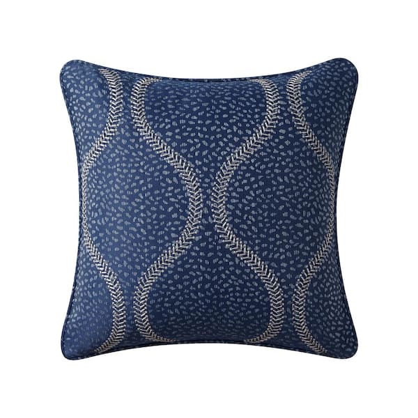 Blarney Navy Polyester 18 in. x 18 in. Decorative Pillow
