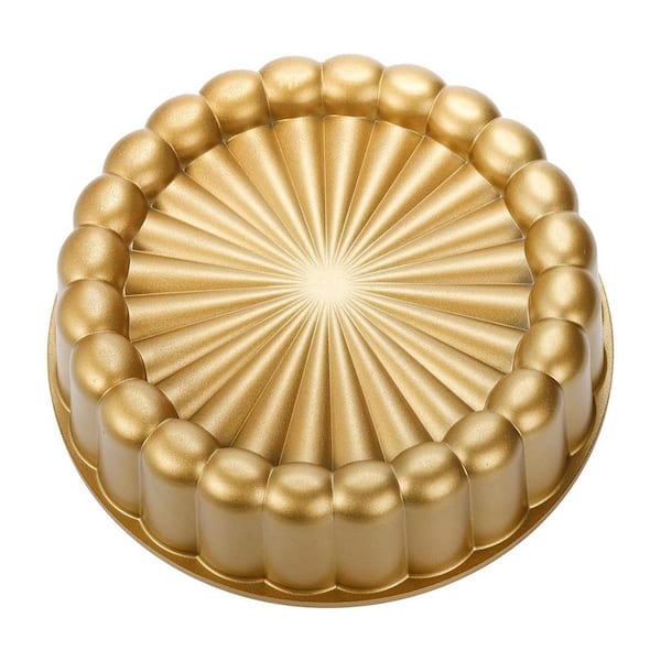 Charlotte Series 7-Cup Aluminum Nonstick Fluted Cake Pan Flower Shape for Cheesecake Brownie Tart Pie 1-Piece