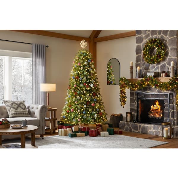 Home Decorators Collection 7 5 Ft Merridale Balsam Fir Pre Lit Led Artificial Christmas Tree With 1200 Color Changing Micro Dot Lights 21wl10117 The Home Depot
